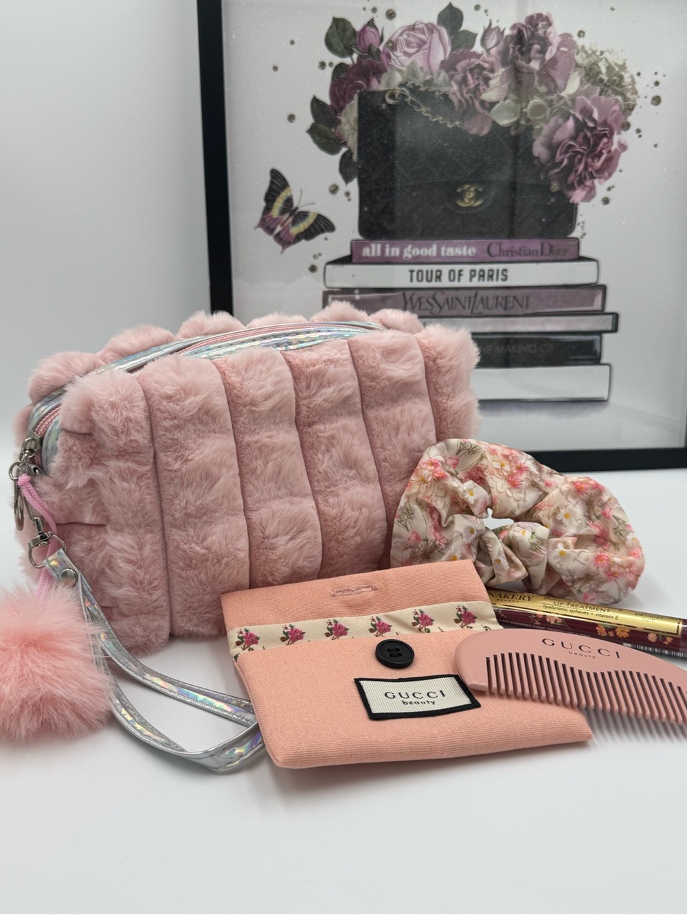 Gucci Beauty Pouch and Comb Bundle